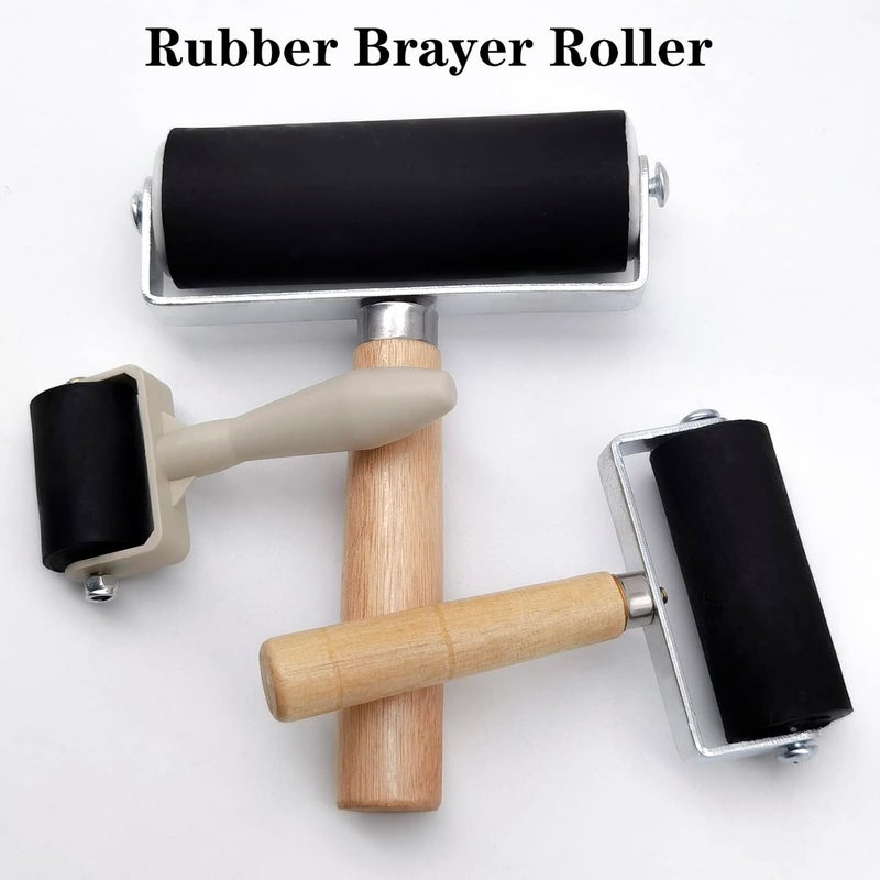 HRJZF Rubber Brayer Roller Set, 16 Pack, 1.4 Inch, Printmaking and Stamping Tools - Image 3